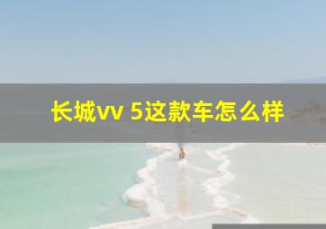 长城vv 5这款车怎么样